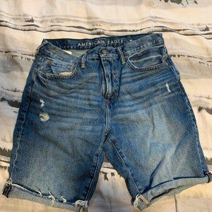 American Eagle Men's Blue Washed Jean Shorts